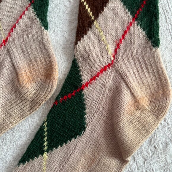 1940s 1950s Hand Knit Argyle Sweater & Matching Socks - Picture 11 of 14